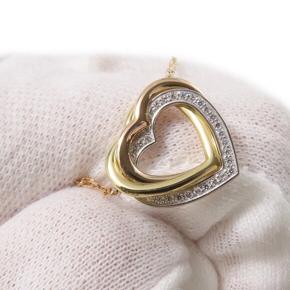 CARTIER Trinity Heart Diamond Necklace K18YG/K18PG/K18WG - Picture 6 of 13